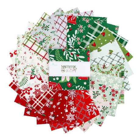 Mistletoe and Holly 5" Charm Pack Riley Blake 2025