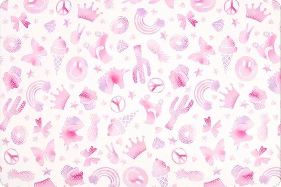 Minky câlin Girls Rule - Rose vif