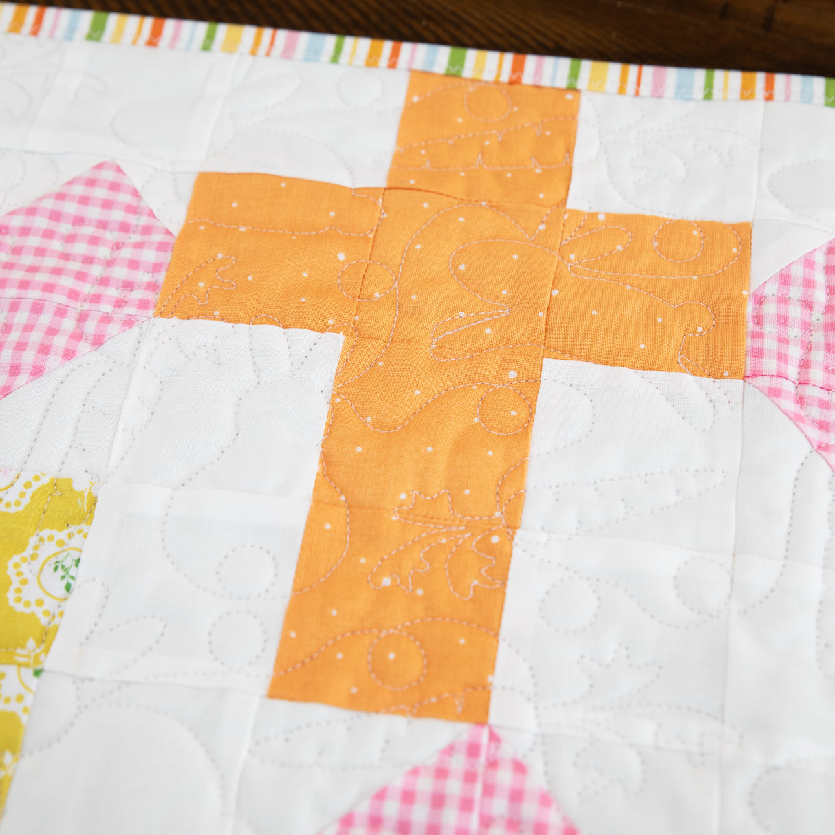 Spring Floral Crosses Table Runner Precut Quilt Kit