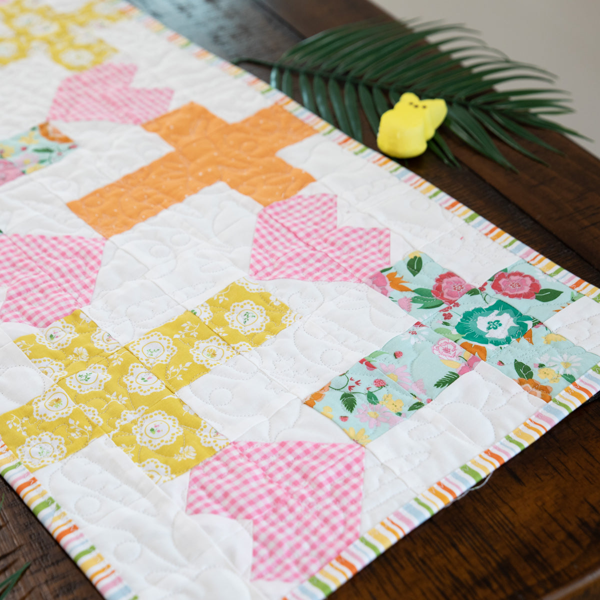 Spring Floral Crosses Table Runner Precut Quilt Kit – Block Party Quilt Co
