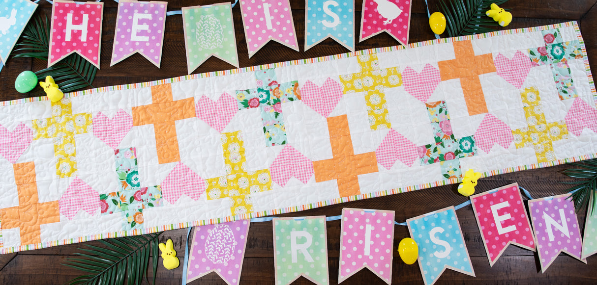 Spring Table Runner Precut Quilt Kit Bundle with Limited Edition Crosses Runner