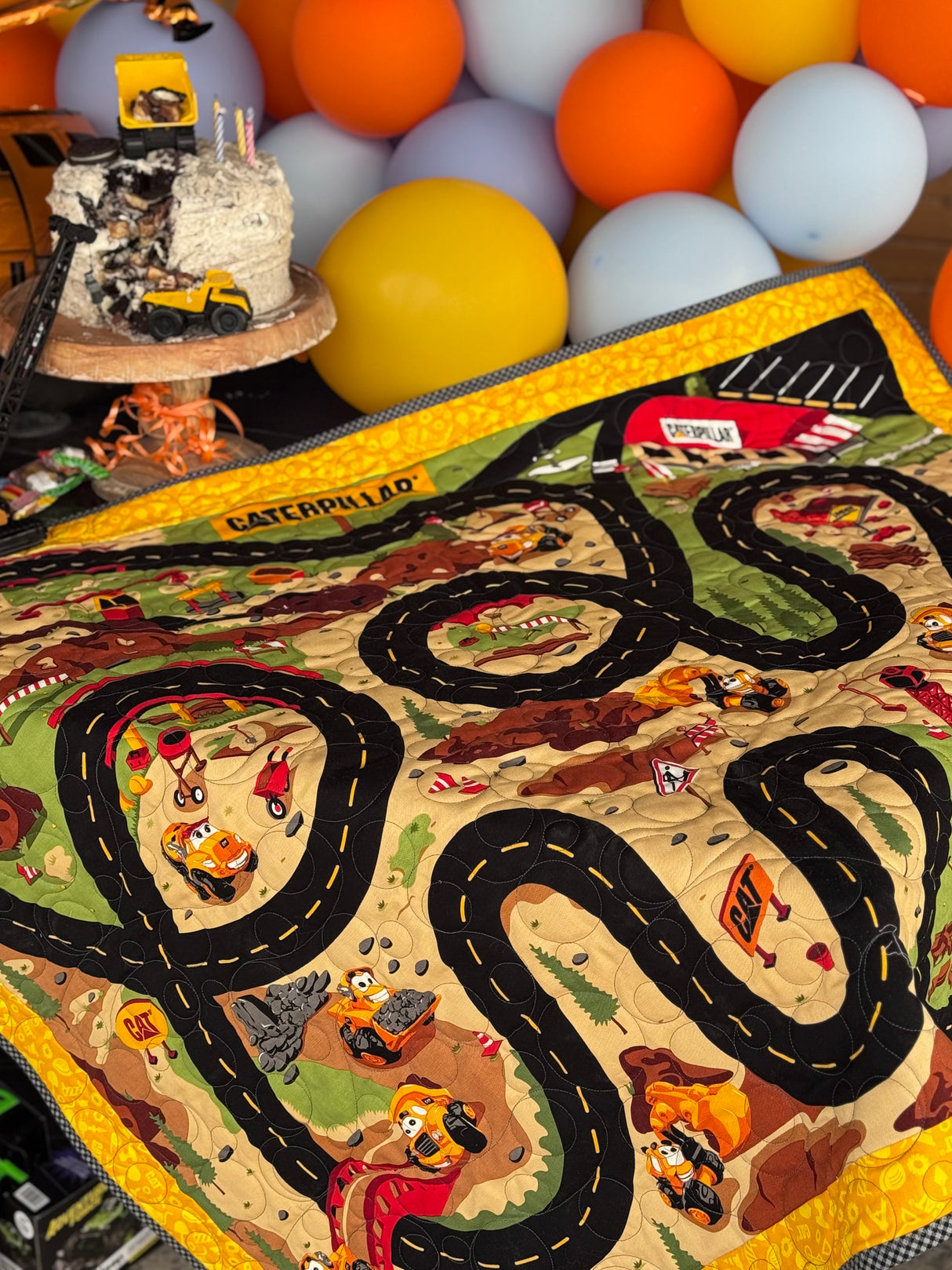 Construction Vehicle Quilted Play Mat Kit