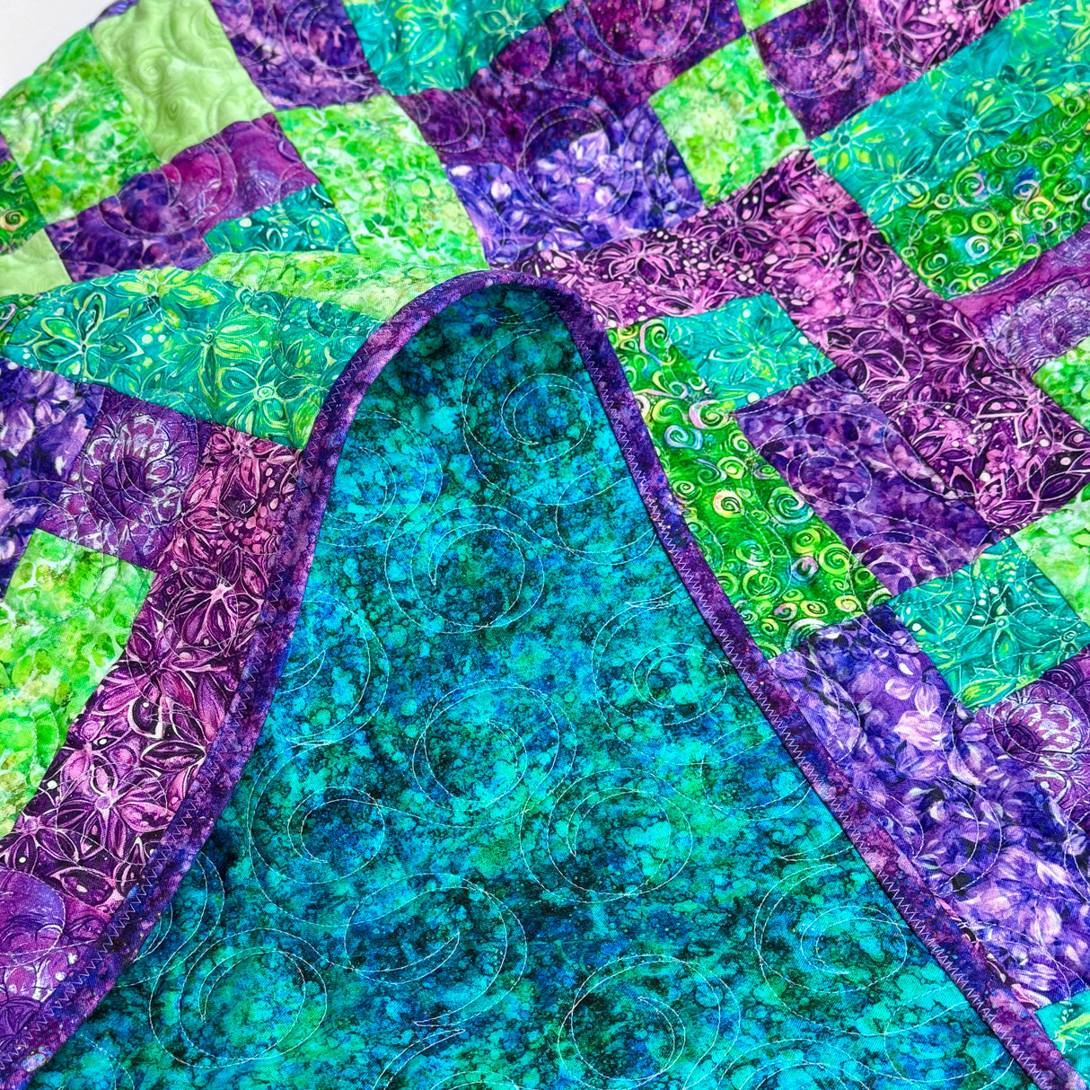 Purple and Lime Over and Under Precut Quilt Kit