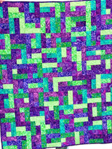 Purple and Lime Over and Under Precut Quilt Kit