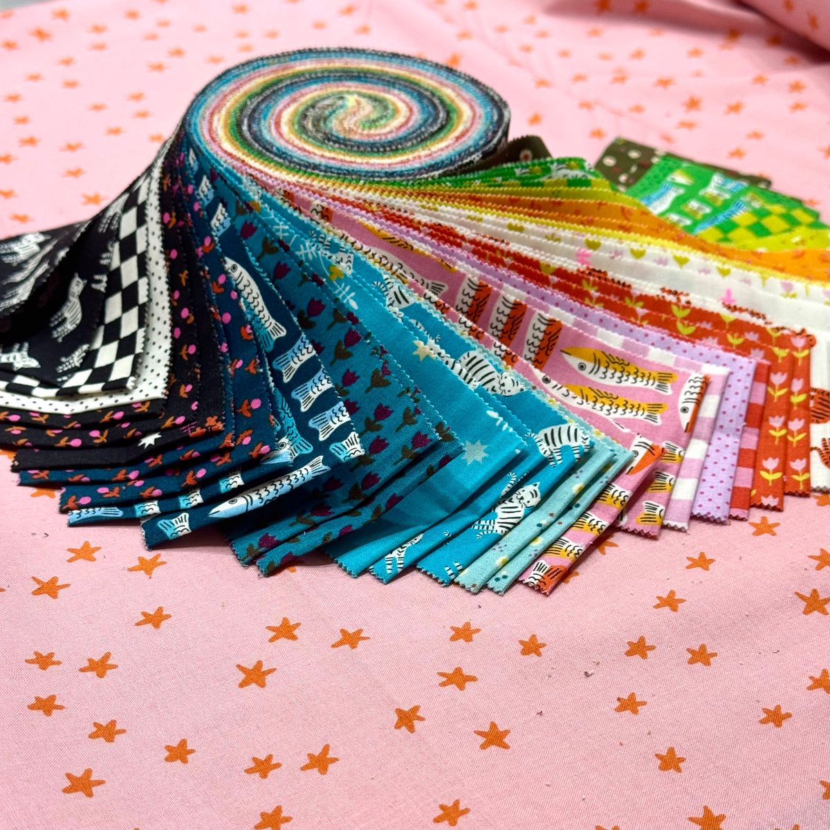 1 800 Calico Quilt Kit - Over and Under - Jelly Roll Style