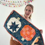 Limited Edition Navy Blue Pumpkin Table Runner Precut Quilt Kit