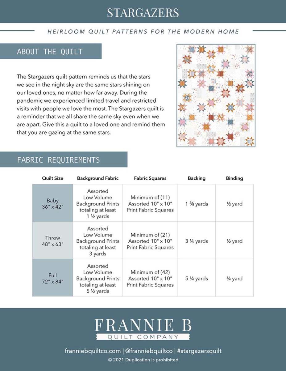 Stargazers Quilt Pattern