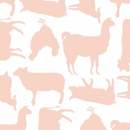 Pink Farm animal cotton fabric by Prairie Sisters