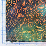 Quilters Batiks Dark blue green orange dots