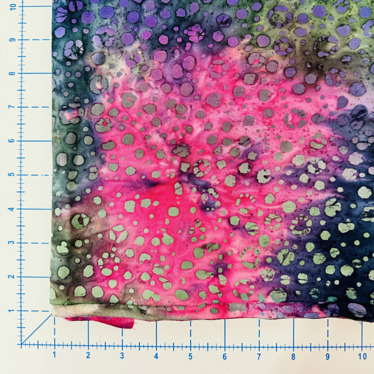Quilters Batiks Purple pink dots
