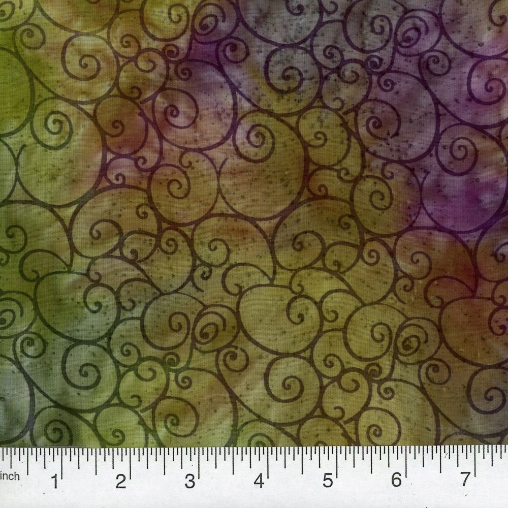 Quilters Batiks green purple  QB563