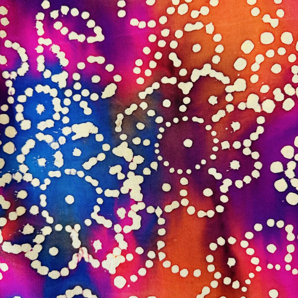 Fleurs tie dye de batiks de quilters