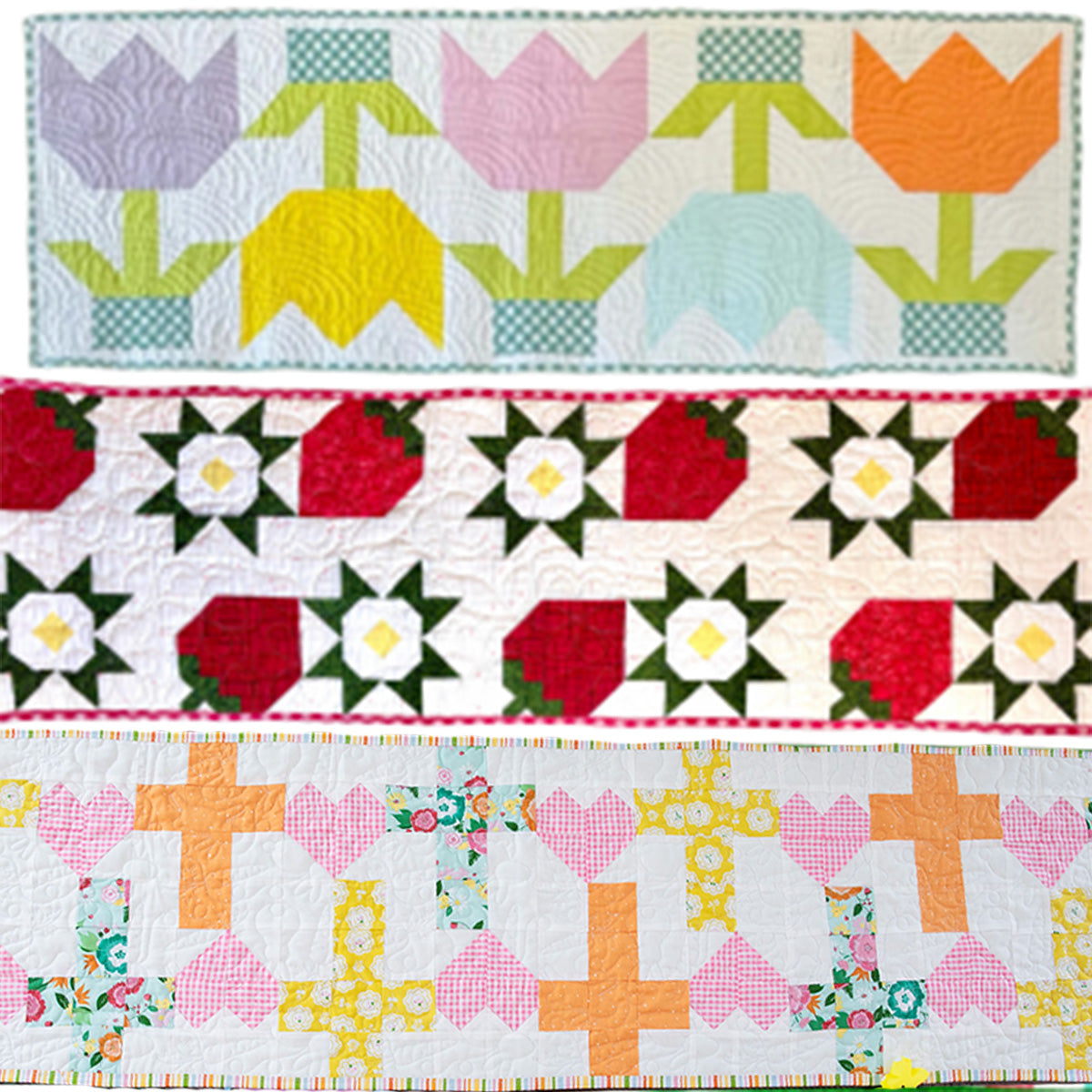 Spring Table Runner Precut Quilt Kit Bundle with Limited Edition Crosses Runner