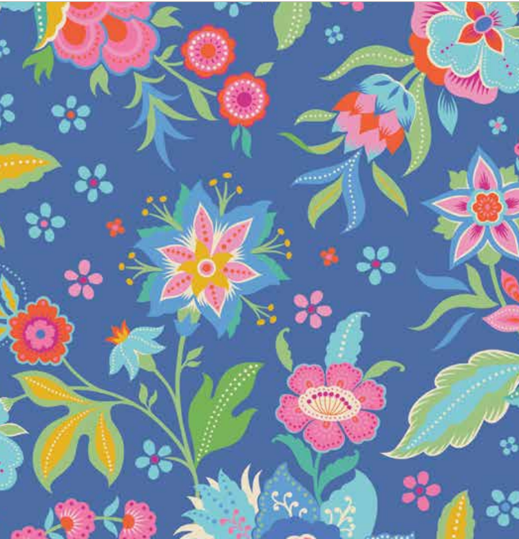Kipling Garden Fabric by the yard Main Blueberry