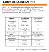 Turkey Quilted Table Runner Pattern