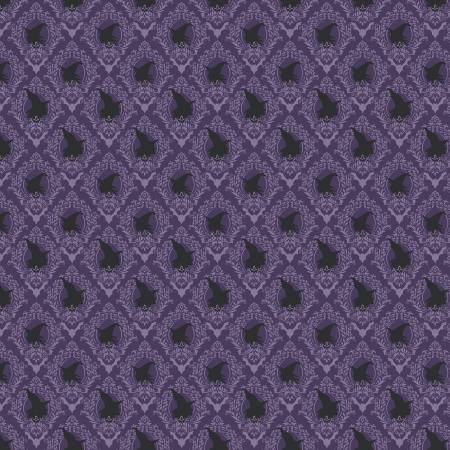 Spooky Schoolhouse Damask Purple