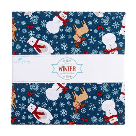 A Perfect Winter 10 inch Stacker layer cake 42 pieces by Lori Whitlock for Riley Blake Designs 10-17990-42 winter snowflake