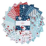 A Perfect Winter 5 inch squares flat lay detail Lori Whitlock Riley Blake Designs winter blue white