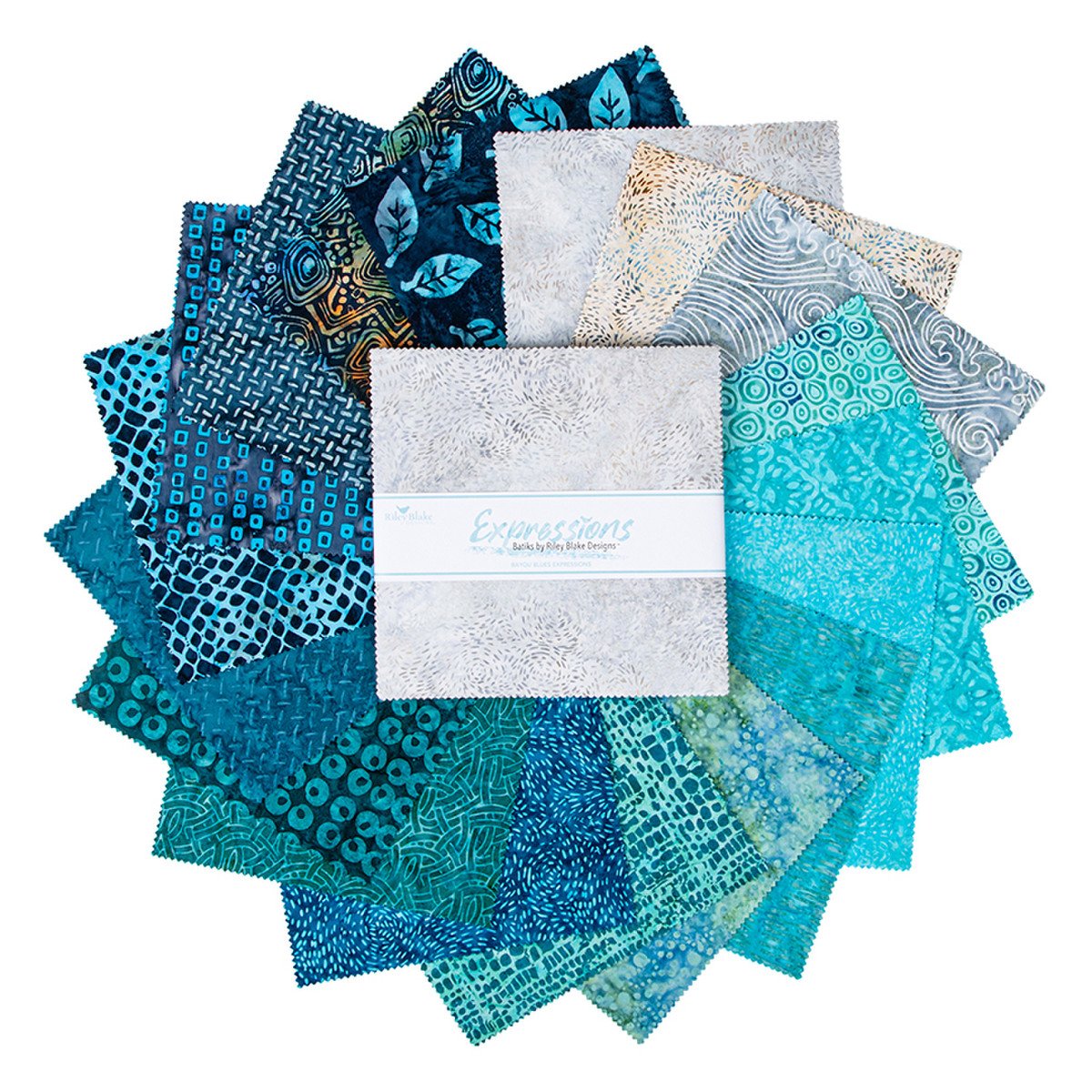Batiks Bayou Blues 10 pouces Stacker Expressions Batiks