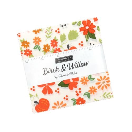 Birch and Willow Charm Pack 5 inch squares 42 pieces by Sherri and Chelsi for Moda Fabrics 37720PP woodland botanical nature Made in Korea