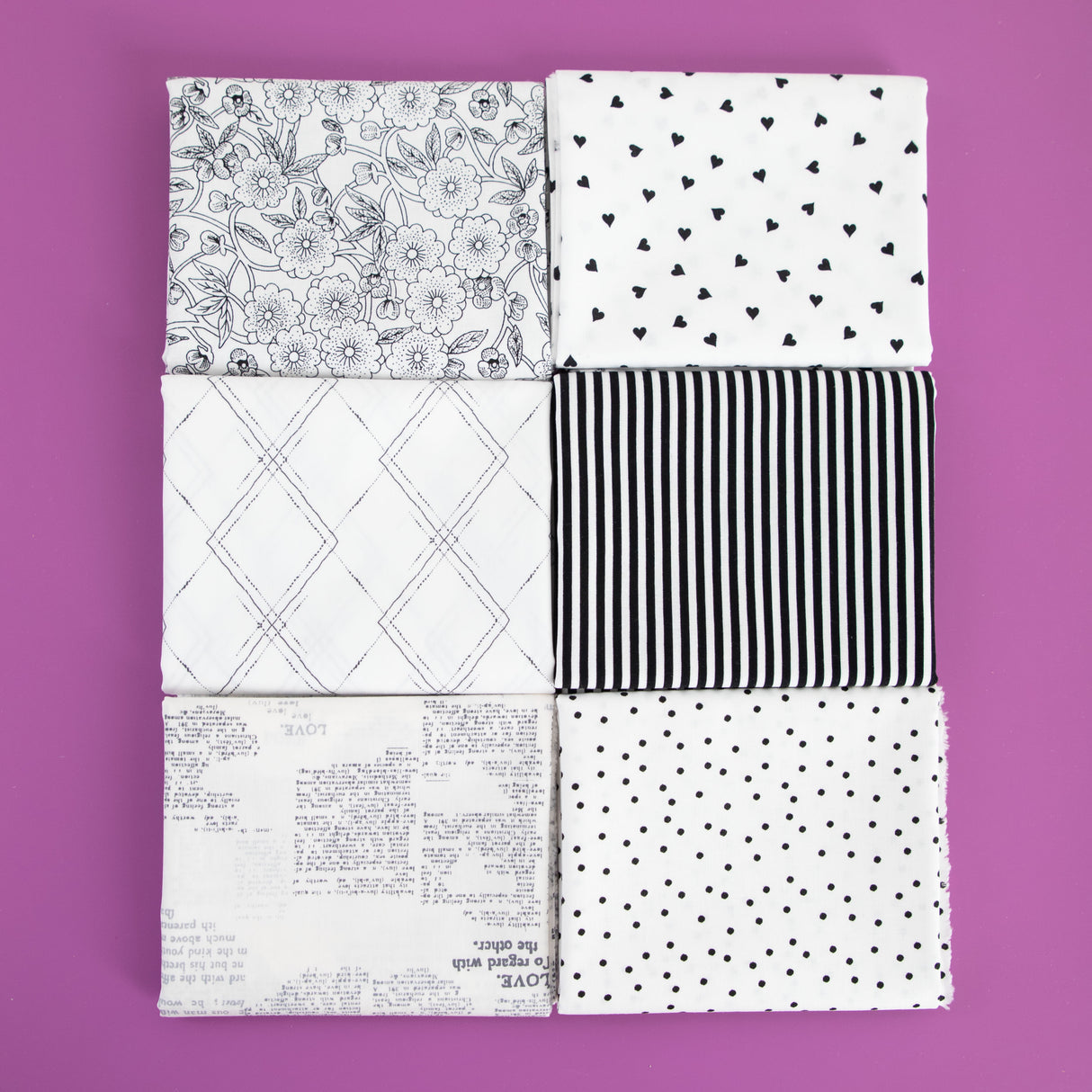 Black on White Curated Fabric Bundle