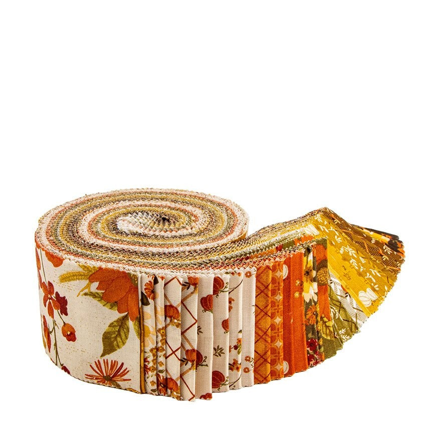 Bountiful Rolie Polie strips detail Sandy Gervais Riley Blake Designs harvest floral