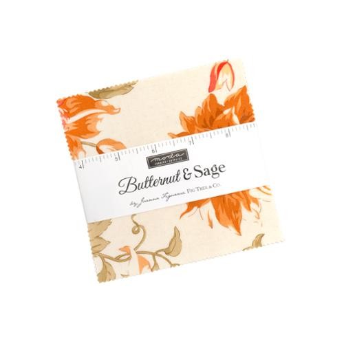 Butternut and Sage Charm Pack 5 inch squares 42 pieces by Fig Tree Co for Moda Fabrics 35440PP harvest earthy farmhouse Made in Korea