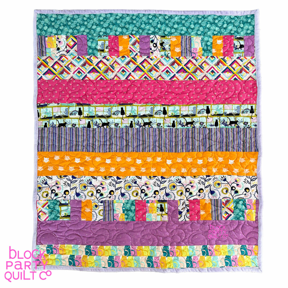 Bricks and Beams Quilt Kit - Colorful Cats