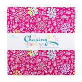 Chasing Rainbows 10 inch Stacker layer cake 42 pieces by Leslie Ryan Blooming Boldly Designs Riley Blake Designs 10-18010-42 floral rainbow