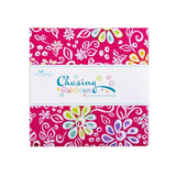 Chasing Rainbows 5 inch Stacker charm pack 42 pieces by Leslie Ryan Blooming Boldly Designs Riley Blake Designs floral rainbow
