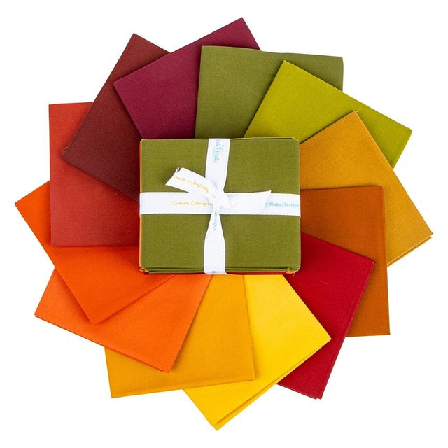 Confetti Cotton Autumn Fat Quarter Bundle showing all 12 colors fall palette Riley Blake Designs