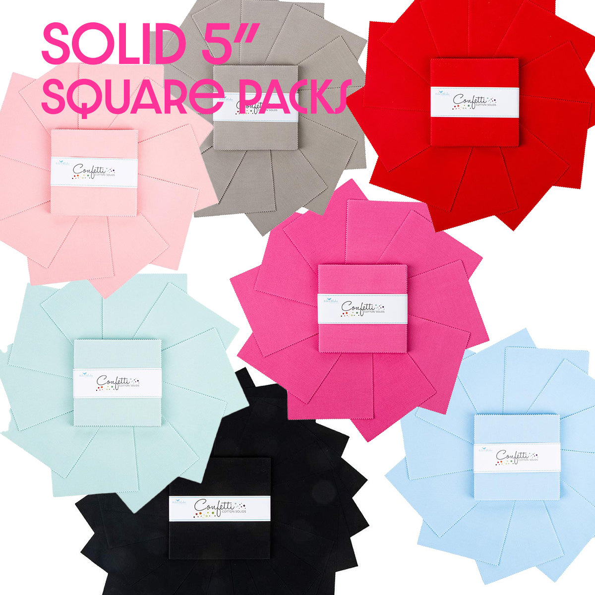 Solid 5" Square Charm Packs from Riley Blake