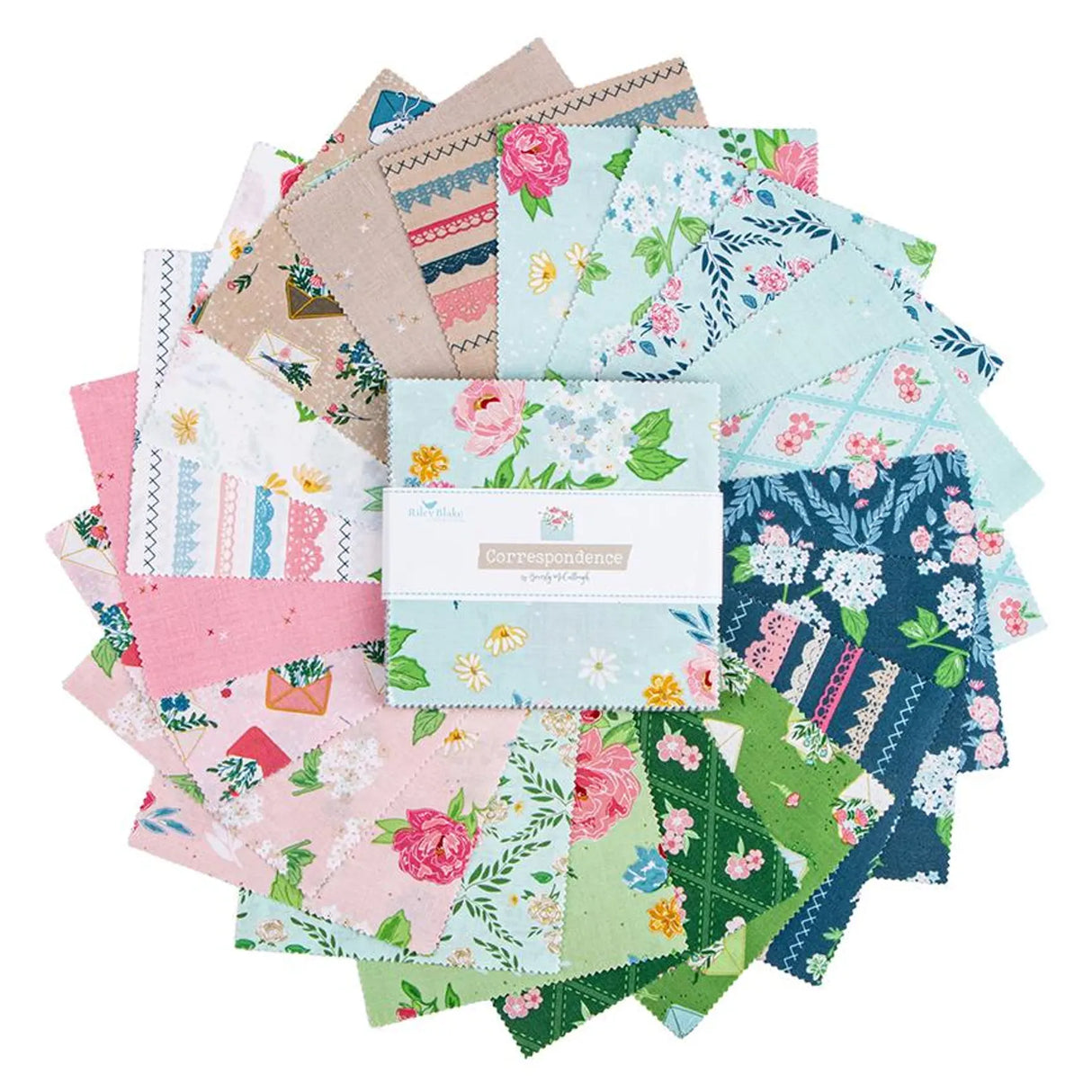 Correspondence 5" stacker by Beverly McCullough for Riley Blake Designs
