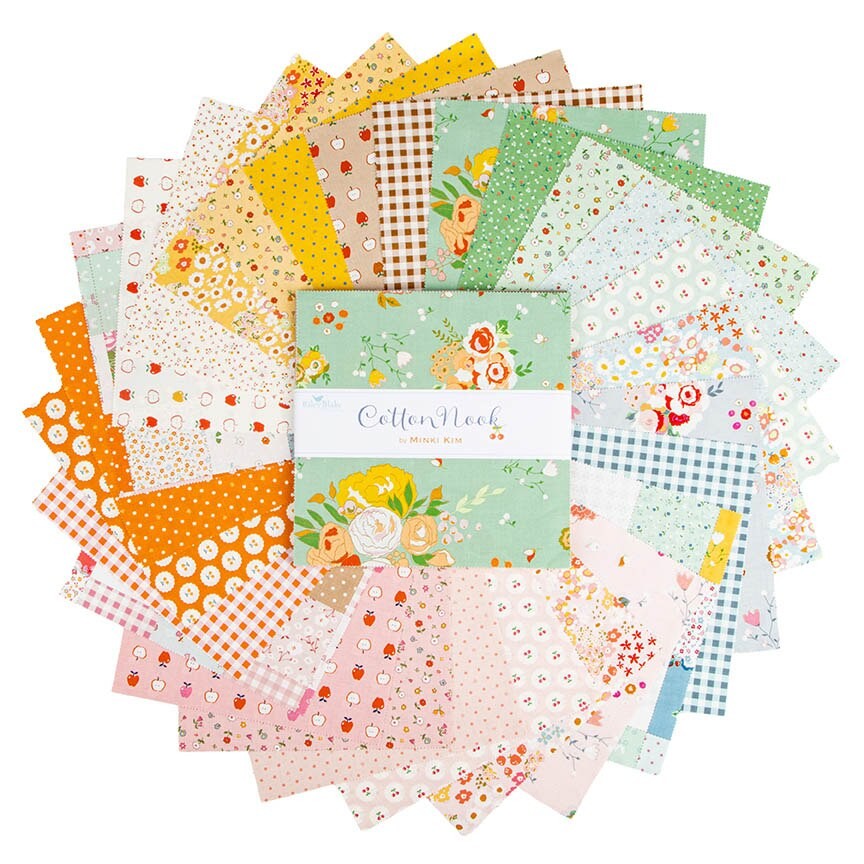 Cotton Nook 10 inch layer cake detail Minki Kim Riley Blake Designs warm cozy prints