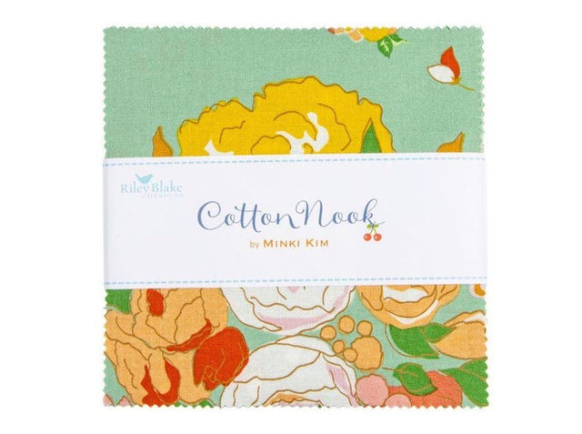 Cotton Nook 5 inch Stacker charm pack 42 pieces by Minki Kim for Riley Blake Designs 5-17970-42 cozy cottage floral