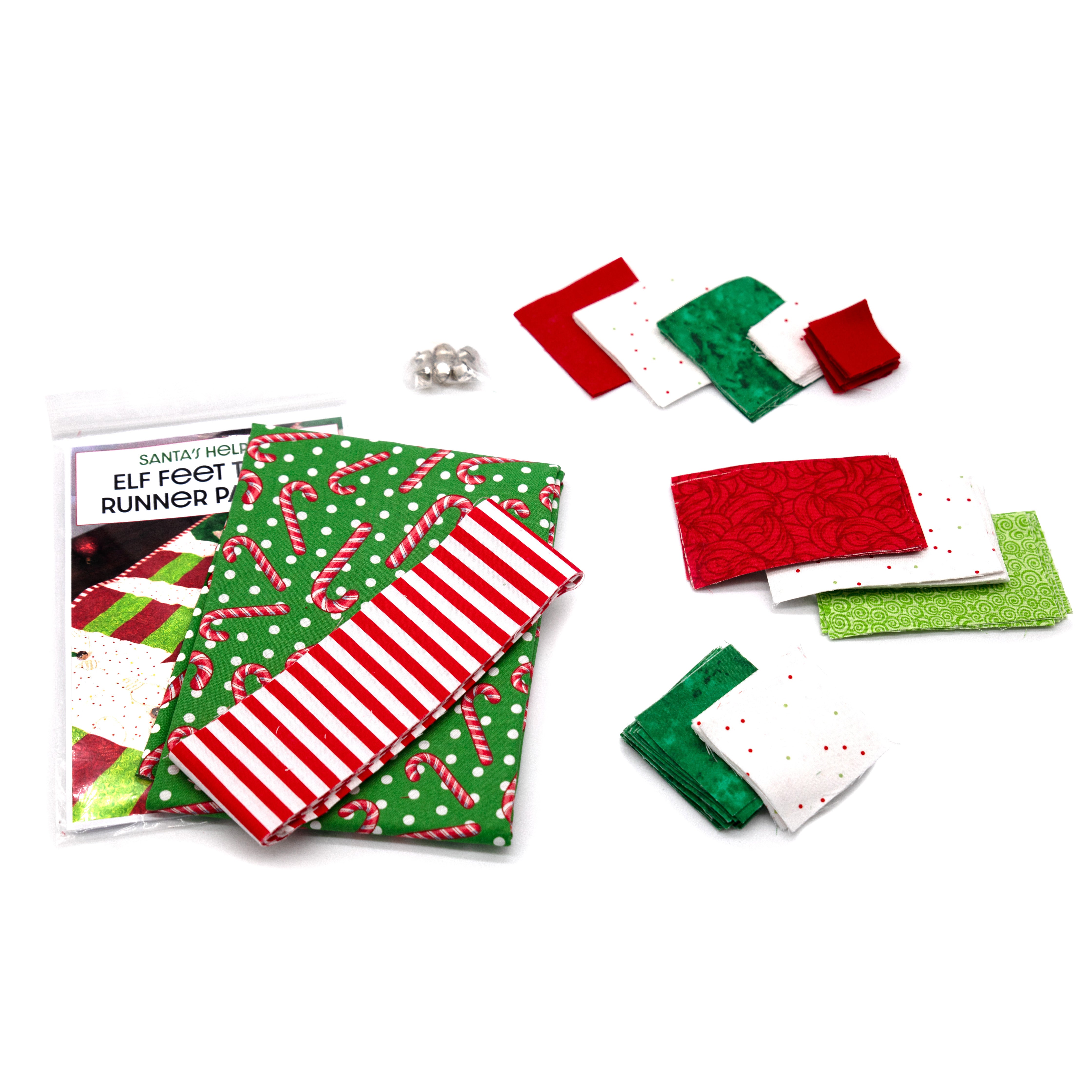 Kit de courtepointe prédécoupé pour chemin de table de Noël Elf Feet