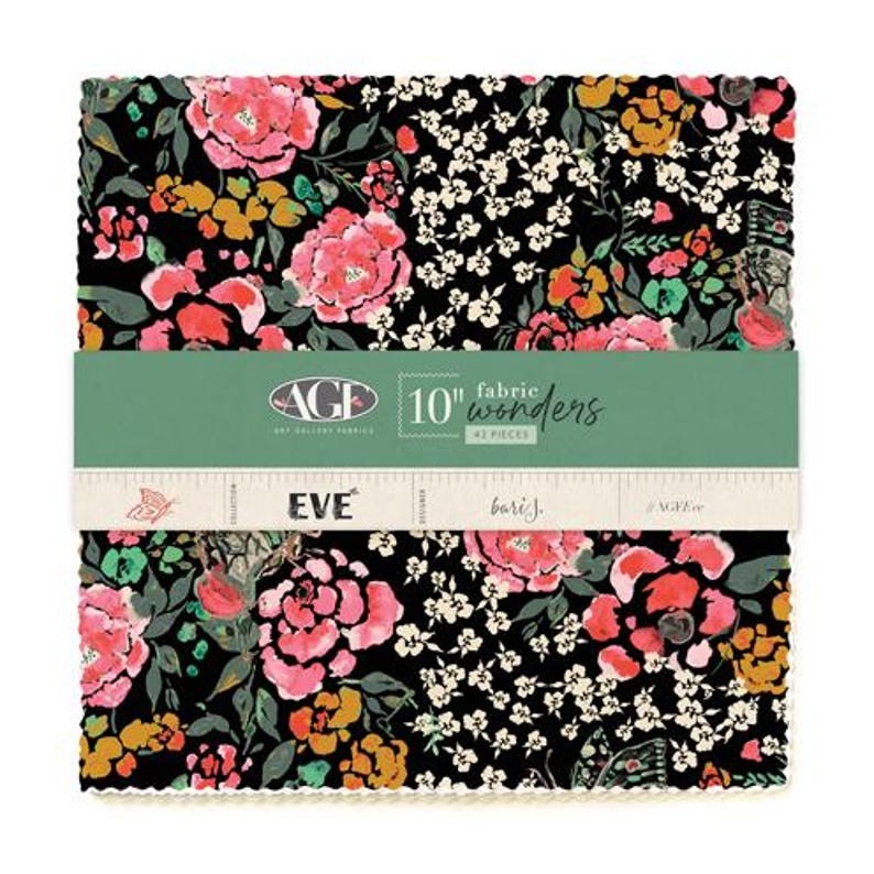 Eve 10 inch Square Layer Cake precut quilt fabric by Art Gallery Fabrics 10W-EVE cheetah heron butterfly