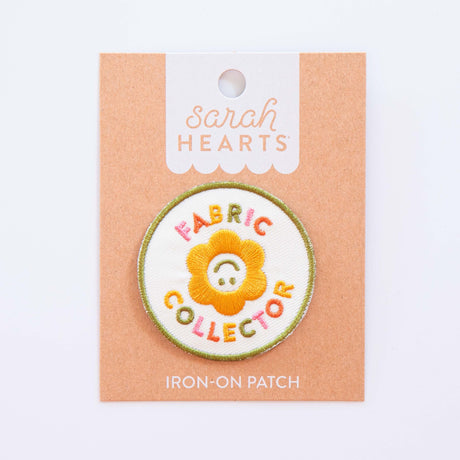 Fabric Collector Iron-On Patch by Sarah Hearts PA004 embroidered quilting notion fabric lover gift