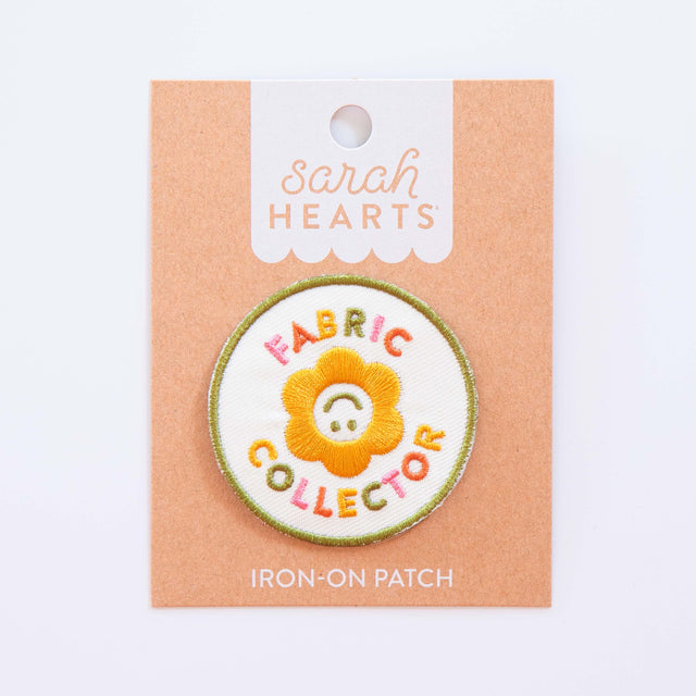 Fabric Collector Iron-On Patch by Sarah Hearts PA004 embroidered quilting notion fabric lover gift