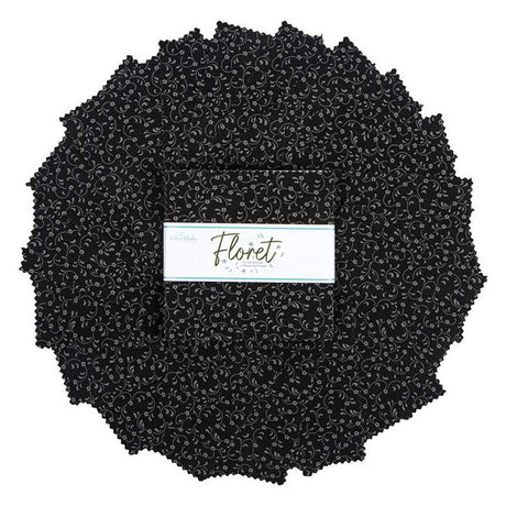 Floret Black 5" Stacker Riley Blake