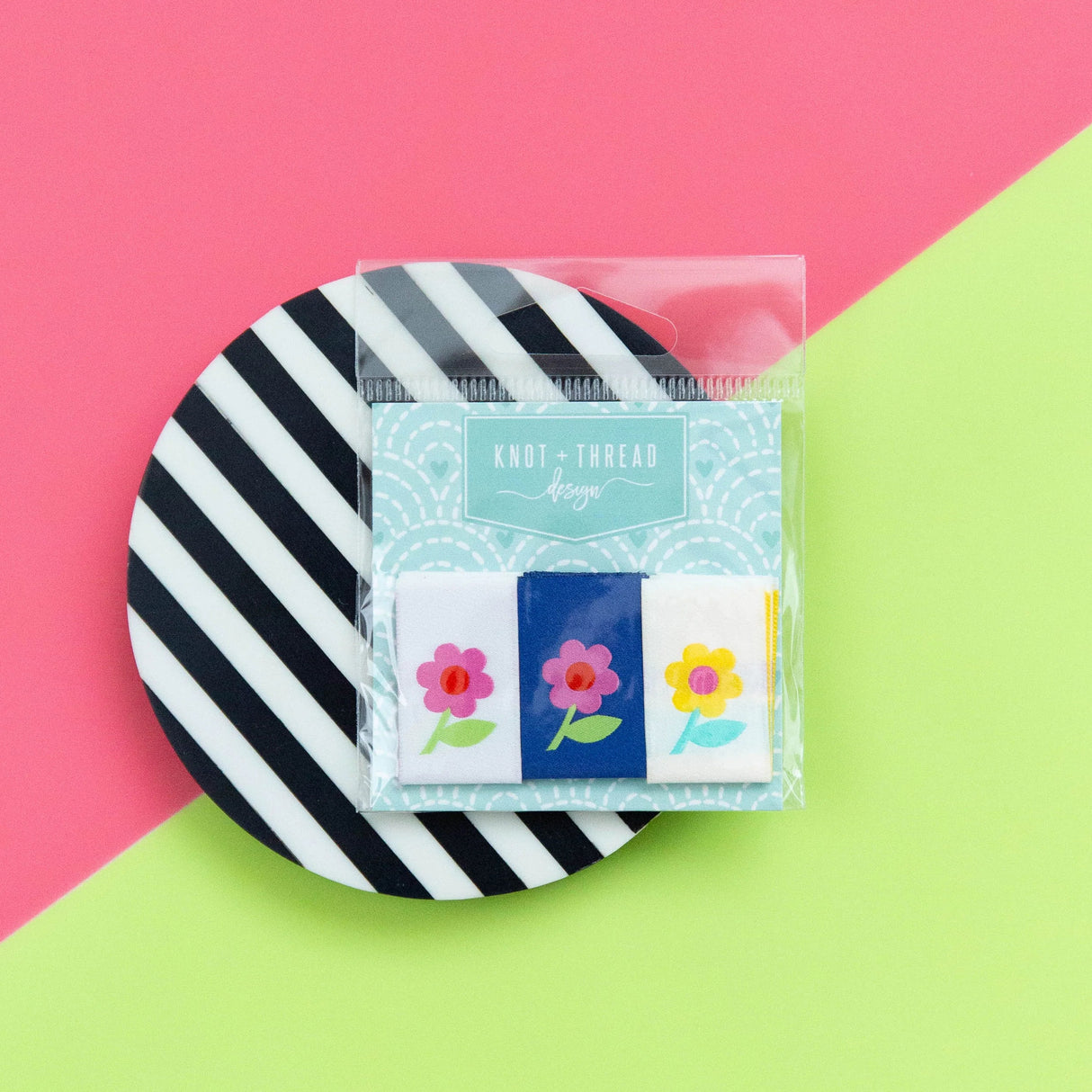 Colorful Flowers Multipack Quilt Labels - Knot and Thread Designs