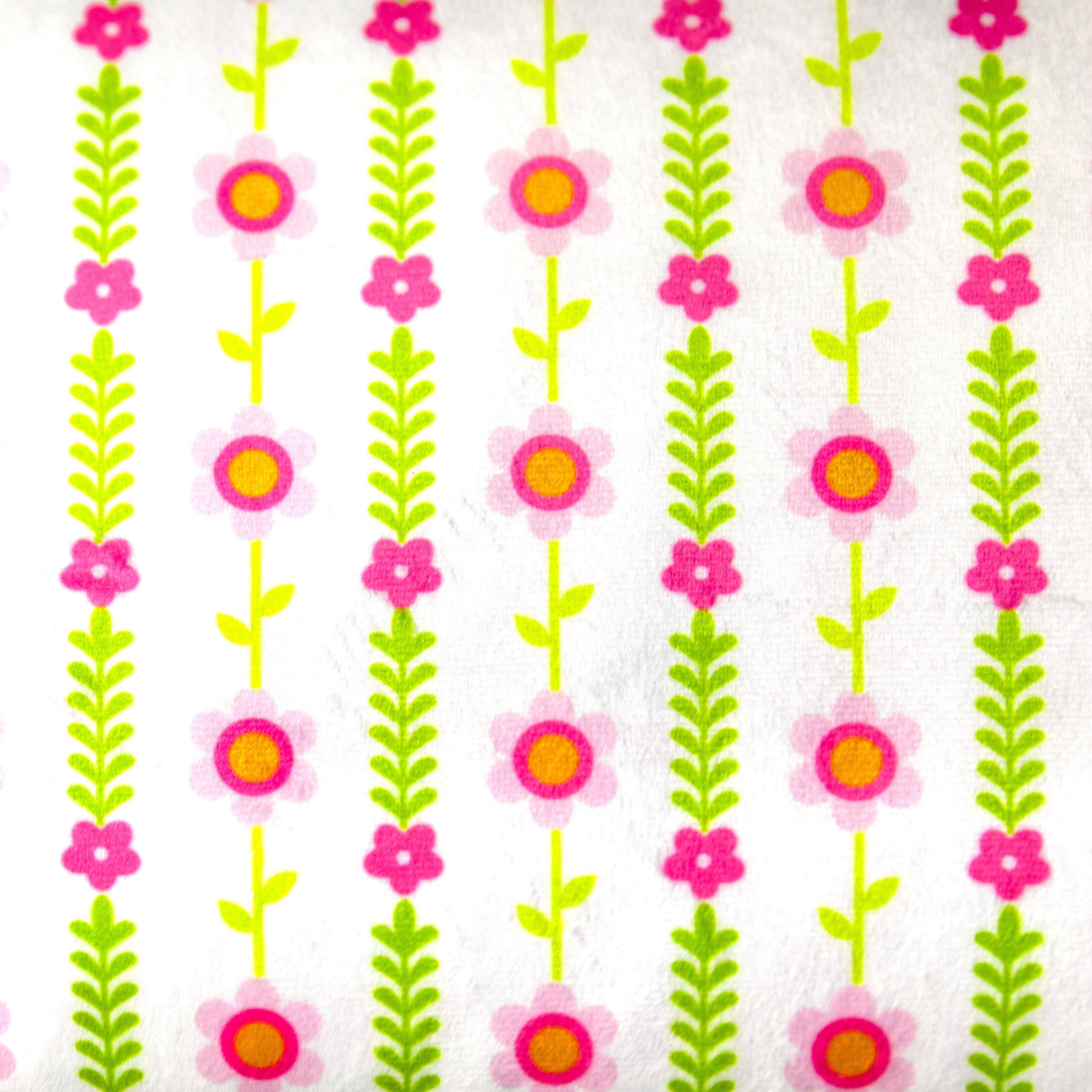 Light Pink Flowers Minky by the yard
