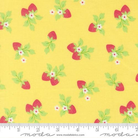Fruit Salad Sunshine fabric by Corey Yoder for Moda Fabrics by the yard 29243 17 yellow strawberry novelty print