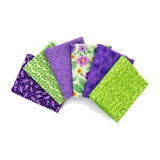Purple and Lime Fat Quarter or Half Yard Curated Bundle