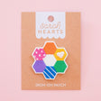 Hexie Quilt Iron-On Patch by Sarah Hearts PA015 embroidered hexagonal flower quilt English Paper Piecing colorful