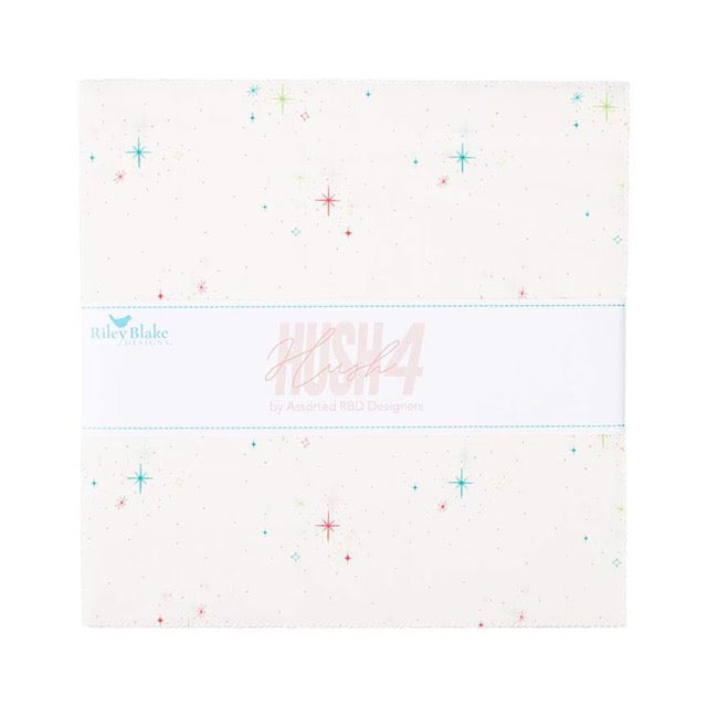 Low Volume Quilt Fabric 10 inch Layer Cake Riley Blake - Hush Hush 4