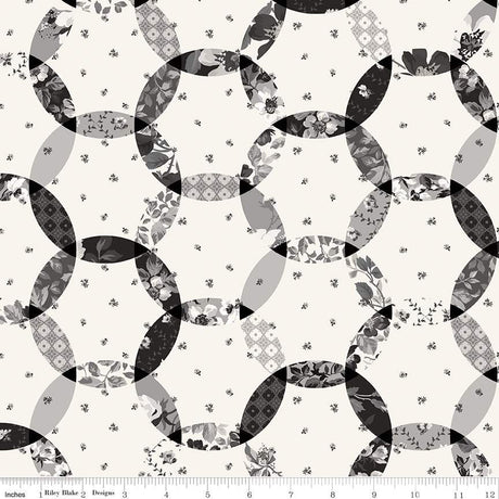Ink and Ivory Cheater Print Ivory quilting cotton fabric by the yard Riley Blake Designs