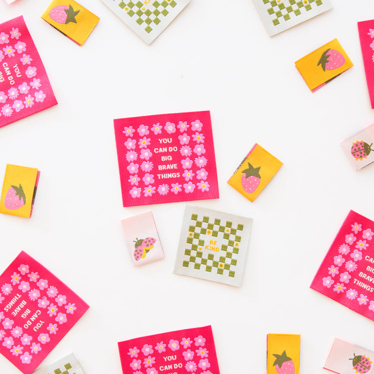 Étiquettes lavables à coudre « Fait pour être aimé » - Sarah Hearts