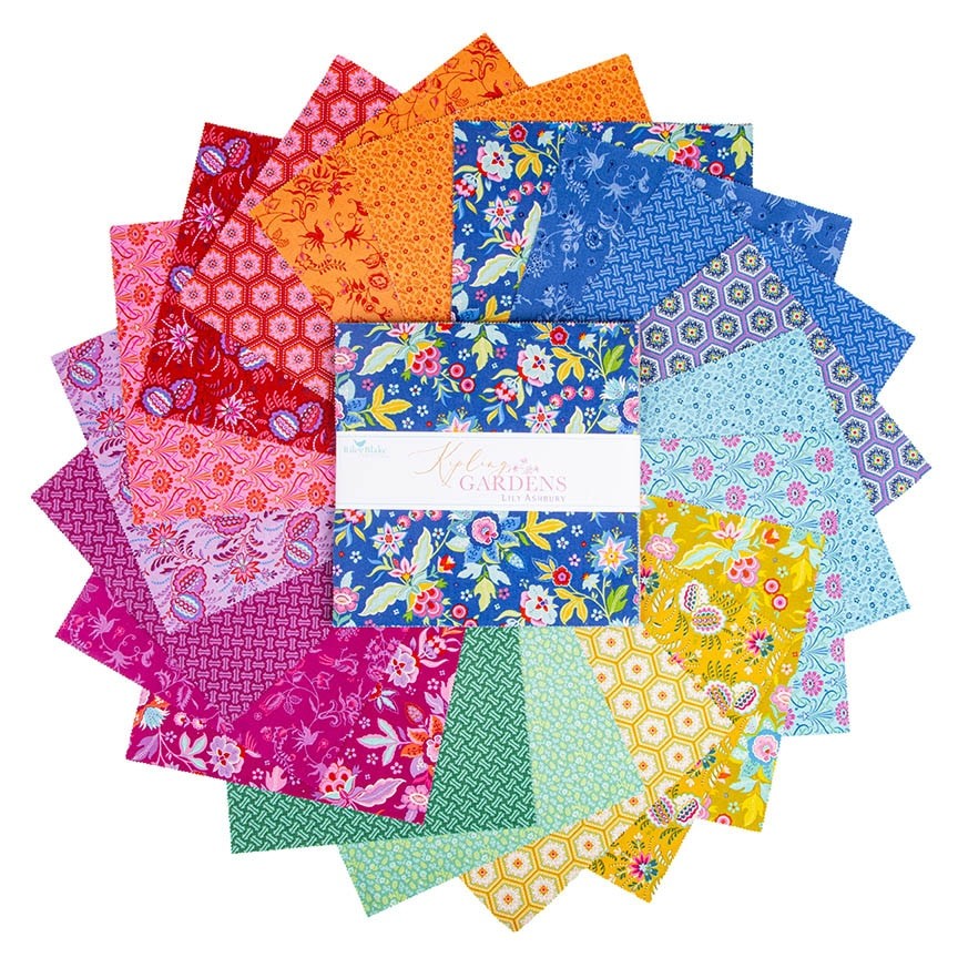 Kipling Gardens 10 inch layer cake 42 pieces Lily Ashbury Riley Blake Designs botanical floral