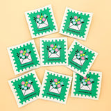Green Love Letters Handmade Woven Quilt Labels Minki Kim #005